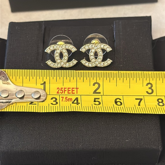 Authentic Chanel CC Stud Earrings - Picture 8 of 10